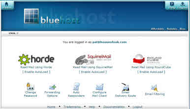 BlueHost Email Programs.