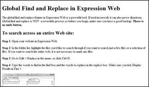 Screenshot of content page before dwt is attached.