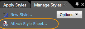 Screenshot Manage Styles Task Panel.