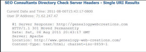 Screenshot Header Check resutls.