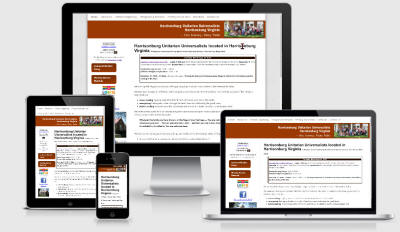 Screenshot Harrisonburg Unitarian Universalists Fellowship Website.