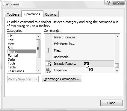 Screenshot Comman Panel.