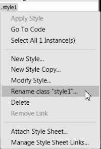 Screenshot renmame class style.