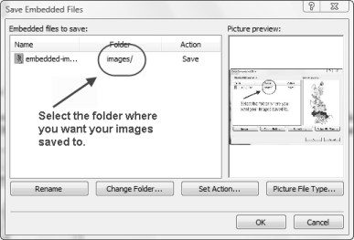Screenshot Save Embedded Files.