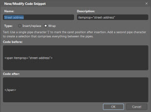 Screenshot Code Snippet Wrap option.