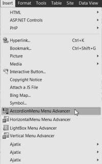 Screenshot cssmenutools inseert menu.