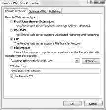 Screenshot Remote Properties Dialogue Box.