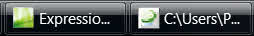 Screenshot of Expression Web program tabs.