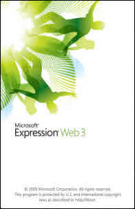 Screenshot Expression Web 3 Welcome Screen.