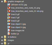 Screenshot Folders/Files marked Exclude from publishing.