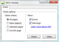 Screenshot SEO Checker dialog box.