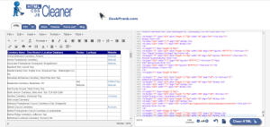 Screenshot HTML Cleaner.
