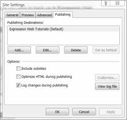 Screenshot Site Settings Dialog Box.