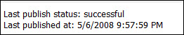 Screenshot successful publish.