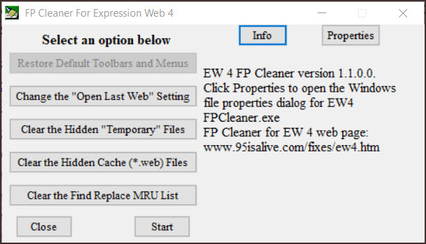 Screenshot Steve Easton's FPCleaner.