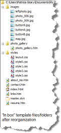 Screenshot of reorganized file/folders.