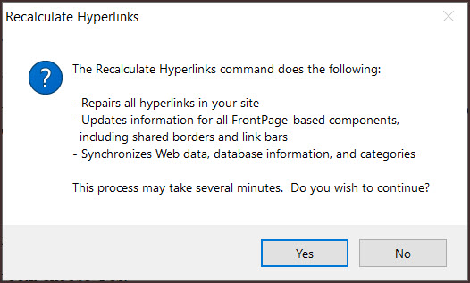 Screenshot Recalculate Hyperlinks.