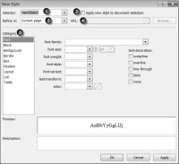 Screenshot New Style dialog box.