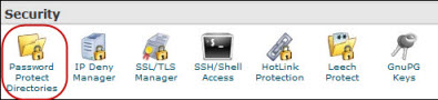 Control Panel > Security > Password Protect Directories.