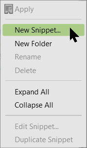 Screenshot Snippet Menu.