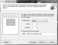 Screenshot of Album Generator Wizard.