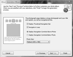 Screenshot of Album Generator Wizard.